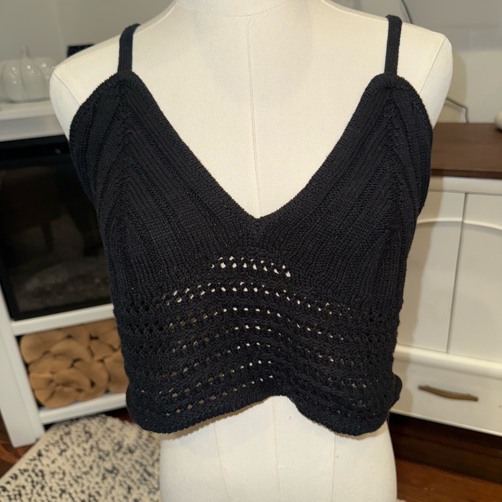 Wild Fable Black Knit Crop Top